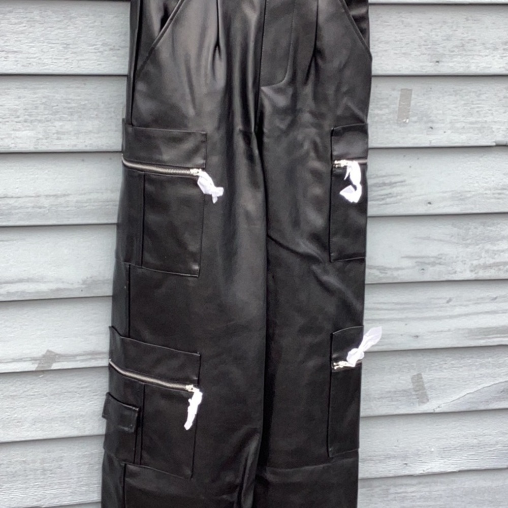 Black Leather Jumpsuit - Picture 7 of 15